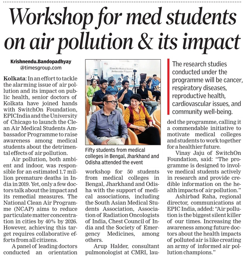 Workshop for med students on air pollution & its impact
